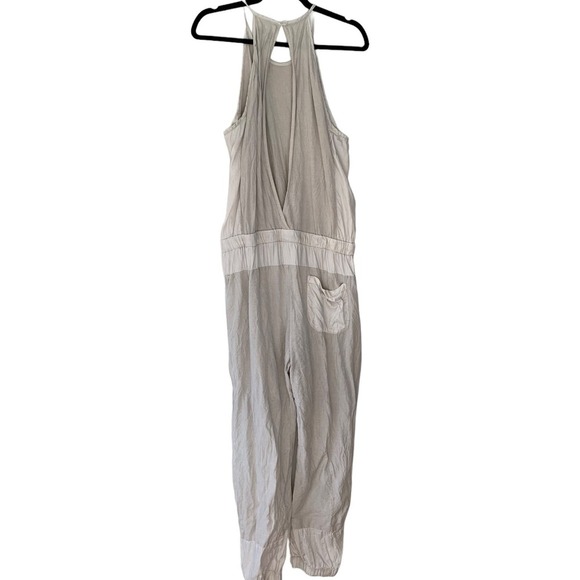 Young Fabulous & Broke Diego Jumpsuit Large Linen Tencel Beige Oatmeal Haze YFB - Picture 5 of 9